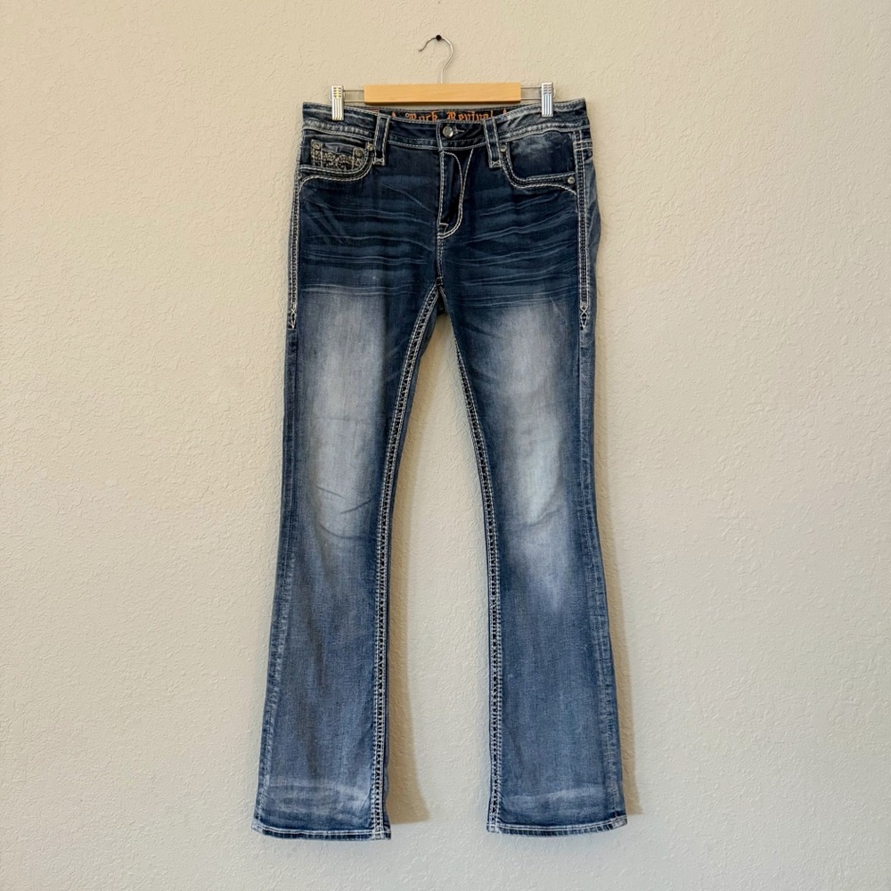 ROCK REVIVAL “Nancy” Mid Rise Bootcut Jeans Size 29